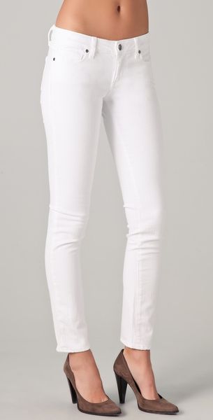 Paige Skyline Skinny Jeans in White - Lyst
