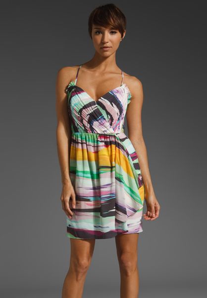 Shoshanna Serena Draped Front Dress in Multicolor (multi) - Lyst
