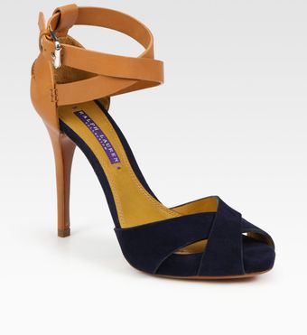 Jessira Leather and Suede Platform Sandals 