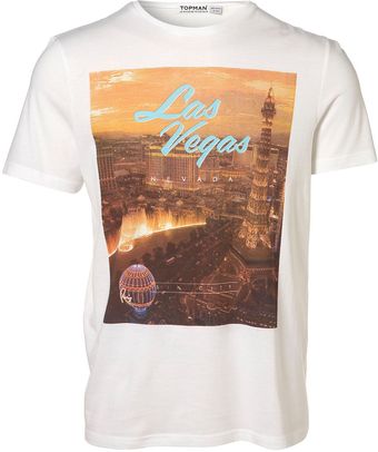 Topman White Las Vegas Crew T-shirt - Lyst