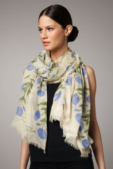 Oscar de la Renta Poppy-print Scarf - Lyst