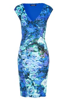 Roberto Cavalli Peacock Floral Dress - Lyst