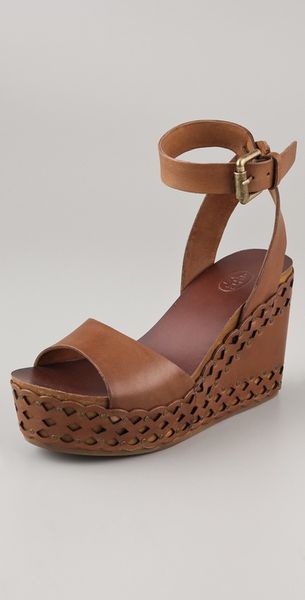 Ash Vanina Wedge Sandals in Brown (natural) - Lyst
