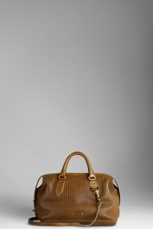 Burberry Medium Perforated Leather Bowling Bag - Lyst