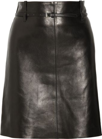 Chloé Belted Leather Skirt - Lyst