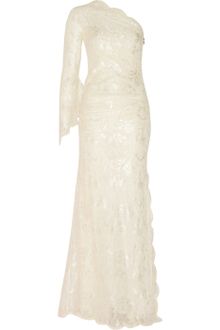 Emilio Pucci One-Shoulder Lace Gown - Lyst