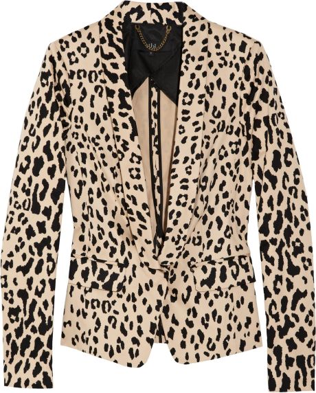 Tibi Printed Cottonblend Sateen Blazer in Animal - Lyst