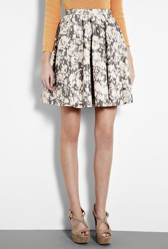  Splatter Print Taffeta Full Skirt 