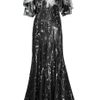 Alexander Mcqueen Printed Silk Gown in Black - Lyst