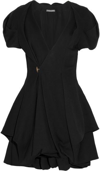 Alexander McQueen Puff-sleeved Wool-crepe Dress - Lyst