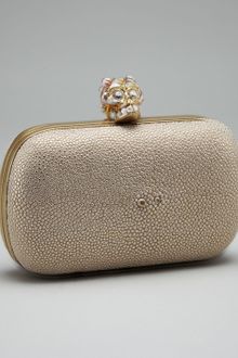 Alexander McQueen Pearl & Stingray Skull Box Clutch - Lyst