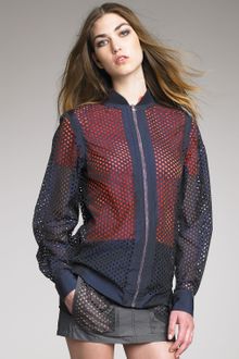 Alexander Wang Laser-cut Poplin Bomber - Lyst