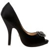 Badgley Mischka Womens Lissa Open Toe Pump in Black (black satin) - Lyst