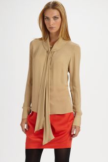 By Malene Birger Edita Lush Dedication Tie-neck Blouse - Lyst