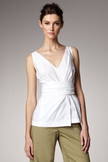 Escada Obi-waist Poplin Blouse - Lyst
