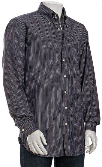 Etro Purple Striped Button Down Shirt - Lyst