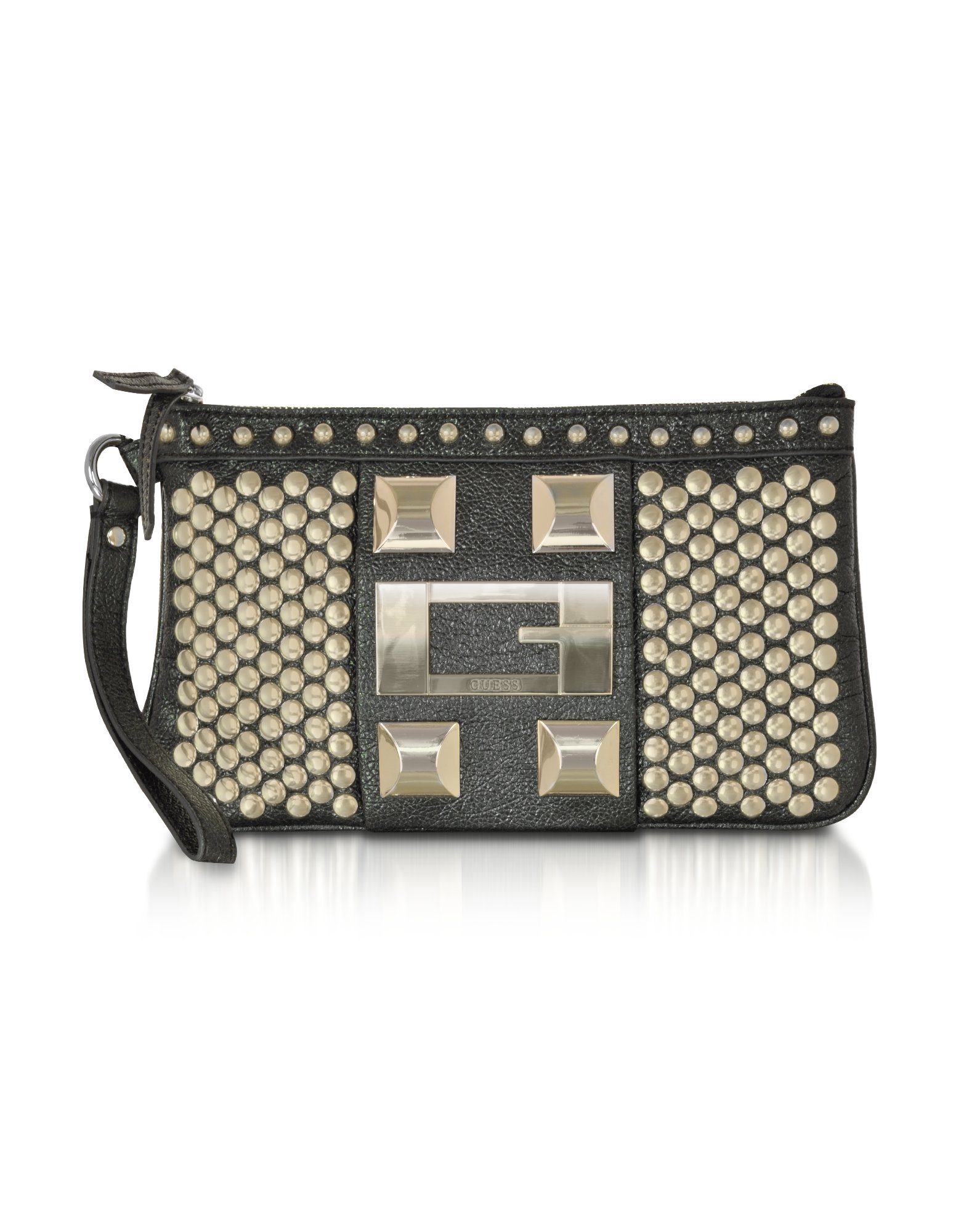 Guess Noir Black Studded Wristlet Clutch in Black (noir) Lyst