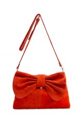 Mango Leather Messenger Bow Handbag