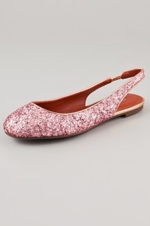 Marc By Marc Jacobs Sling Back Glitter Flats - Lyst