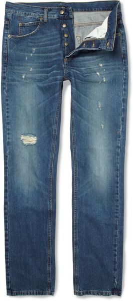  Distressed Straight-leg Jeans 