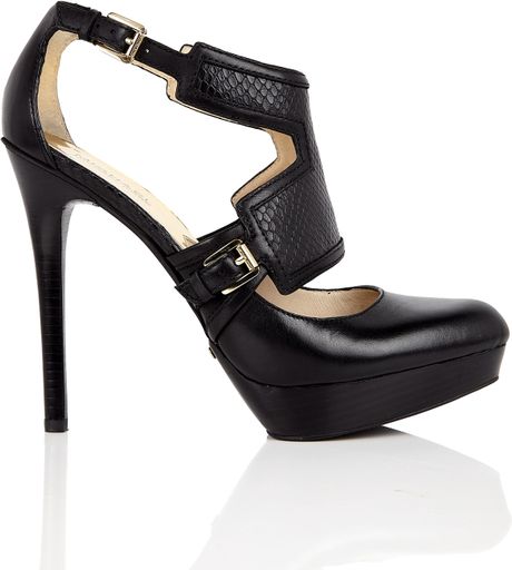 Michael By Michael Kors Toni Embossed Snake Platform in Black (snake) - Lyst