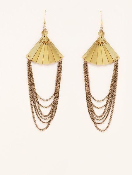 Nasty Gal Fan Earrings in Gold - Lyst