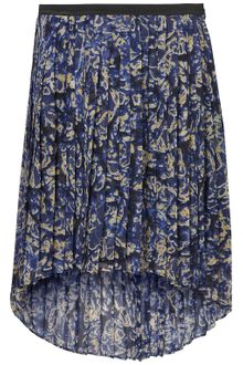 Topshop Printed Dip Hem Skirt - Lyst