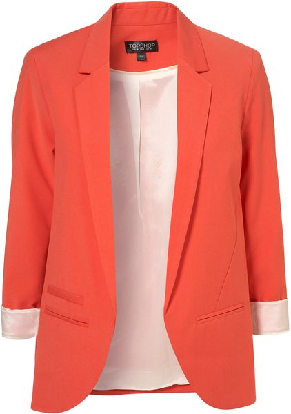 Topshop Tangerine Boyfriend Blazer in Orange (tangerine) - Lyst