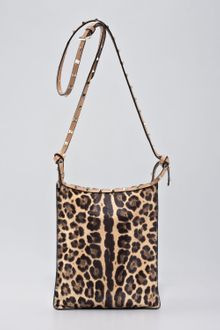 Valentino Rockstud Leopard-Print Crossbody Bag - Lyst