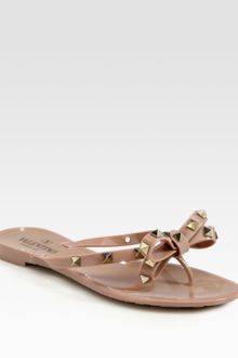 Valentino Rockstud Studded Thong Bow Jelly Flip Flops - Lyst