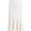Alexander Mcqueen Leaf Crepe Skirt in White - Lyst