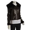 Alice + Olivia Black Croc Embossed Leather Shearling Lined Jacket in Black - Lyst