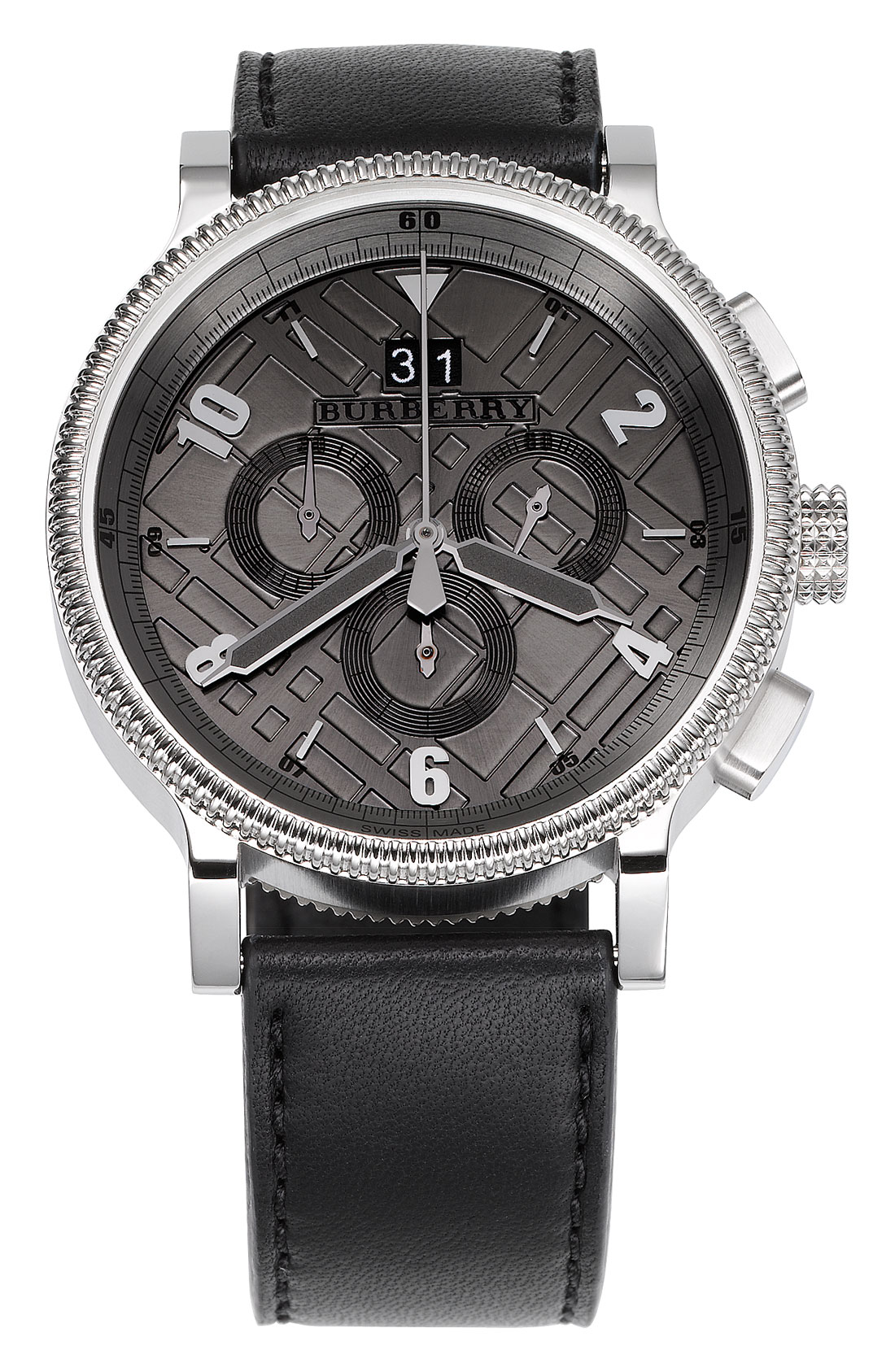 Burberry Leather Strap Watch in Black for Men (black / black) Lyst