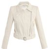 Carven Cotton Biker Jacket in Beige (cream) - Lyst