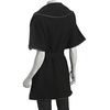 Halston Heritage Black Wool Blend Leather Trimmed Poncho in Black - Lyst