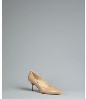  Nude Patent Leather Aurora Pointed Toe Pumps 