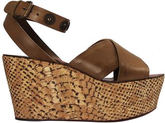  Snake Print Cork Wedge 