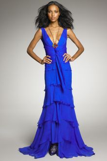 Oscar de la Renta Draped Chiffon Gown - Lyst