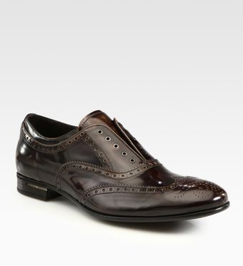 Prada Leather Oxfords - Lyst
