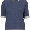 Topshop Crop Roll Sleeve Sweat in Blue (denim) - Lyst