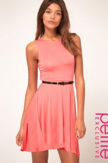 ASOS Collection Asos Petite Exclusive Skater Dress with Belt - Lyst
