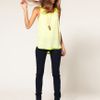 Asos Collection Asos Vest with Double Layer in Green (creamyellow) - Lyst