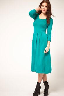 ASOS Collection Asos Midi Waisted Zip Back Dress - Lyst