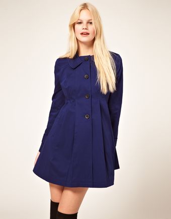 ASOS Collection Asos Pleated Swing Mac - Lyst