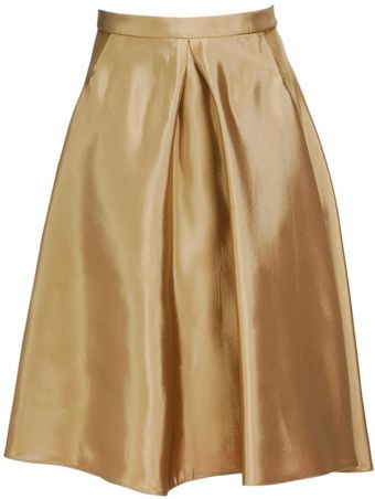  Slubbed Silk Miroir Umbrella Skirt 