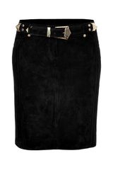 Balmain Black Suede Skirt