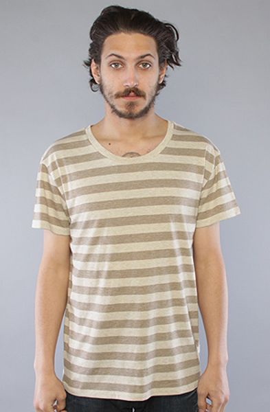 Cheap Monday The Alex Stripe Tee in Brown & Beige in Brown for Men - Lyst