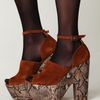 Free People Studio Ltd Platform in Brown (tan suede / beige snake bottom) - Lyst