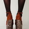 Free People Studio Ltd Platform in Brown (tan suede / beige snake bottom) - Lyst