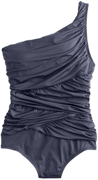 J.crew Jersey Lomellina® Oneshoulder Tank in Gray (dark slate) - Lyst
